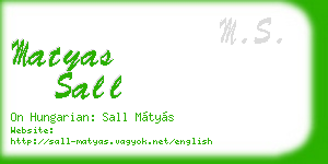 matyas sall business card